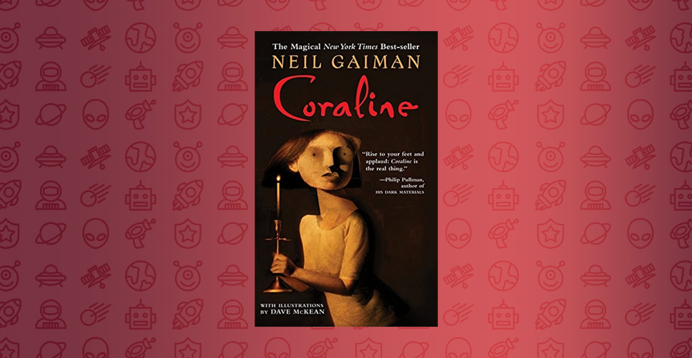 The cover of the book, Coraline.