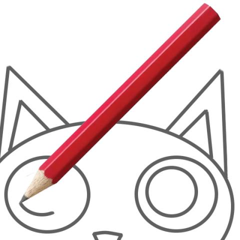 Pencil drawing the circle to make an animal's eyes